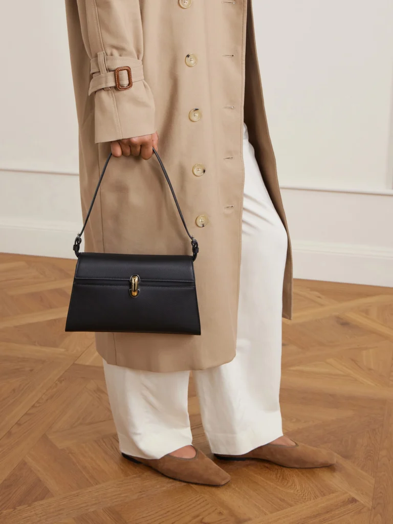 Savette Symmetry Textured-leather Shoulder Bag