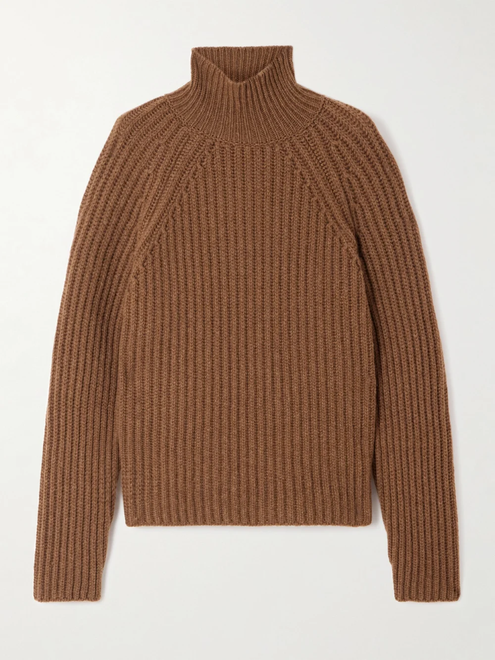 Sease Athos Ribbed Cashmere Turtleneck Sweater in brown