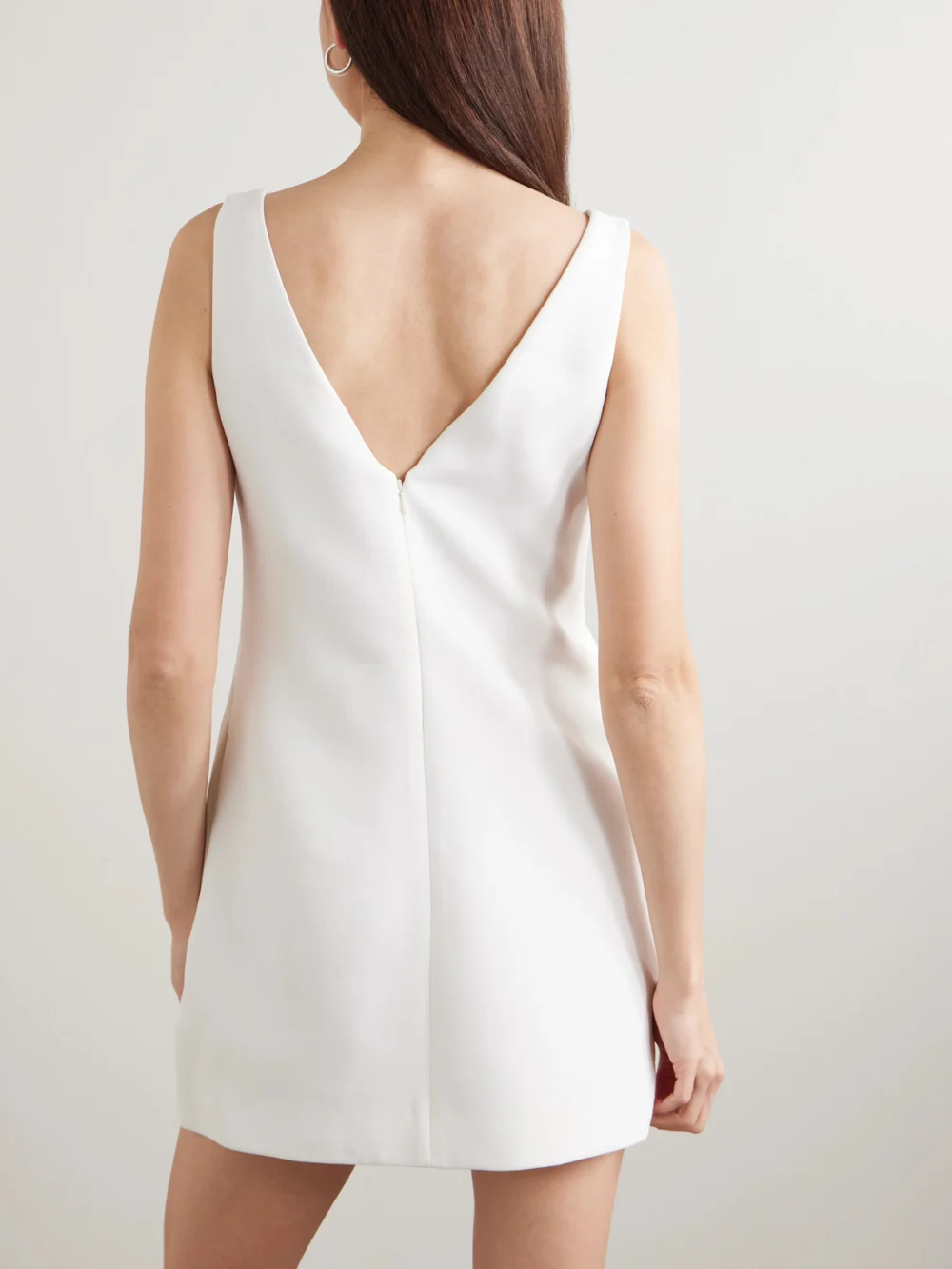 Back view of the Self-Portrait Appliquéd Embellished Crepe Mini Dress