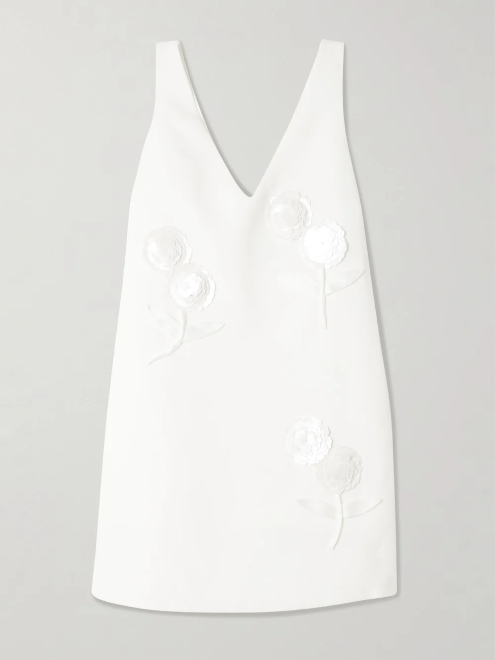 Self-Portrait Appliquéd Embellished Crepe Mini Dress in white