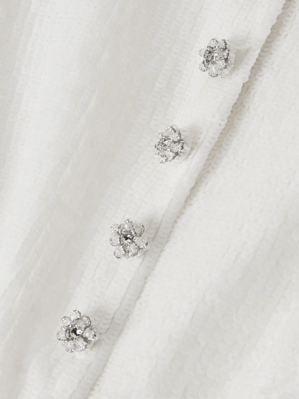 Close-up detail of the Self-Portrait Embellished Satin Maxi Dress