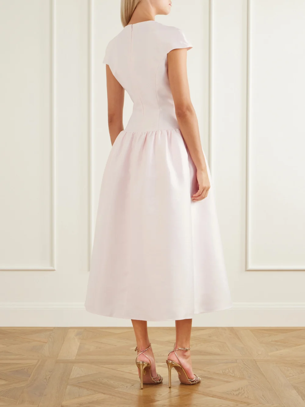 Back view of the Self-Portrait Embellished Taffeta Midi Dress