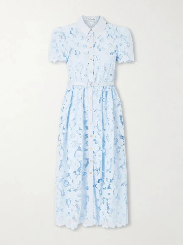 Self-Portrait Embroidered Guipure Lace Midi Dress