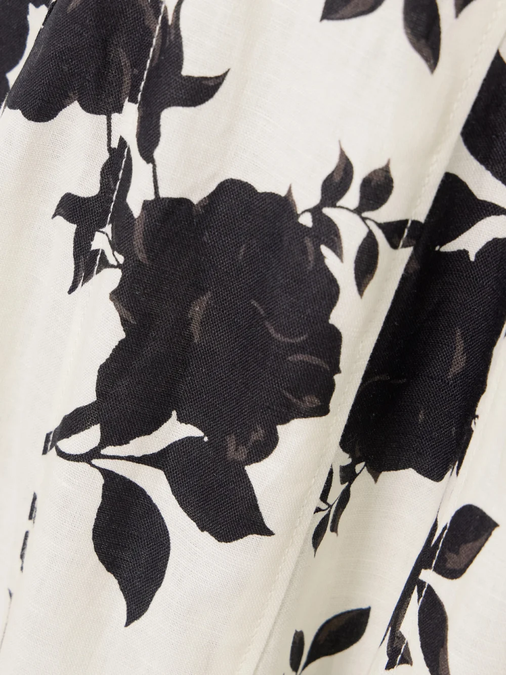Close-up detail of the Self-Portrait Floral-print Linen and Cotton-blend Midi Dress