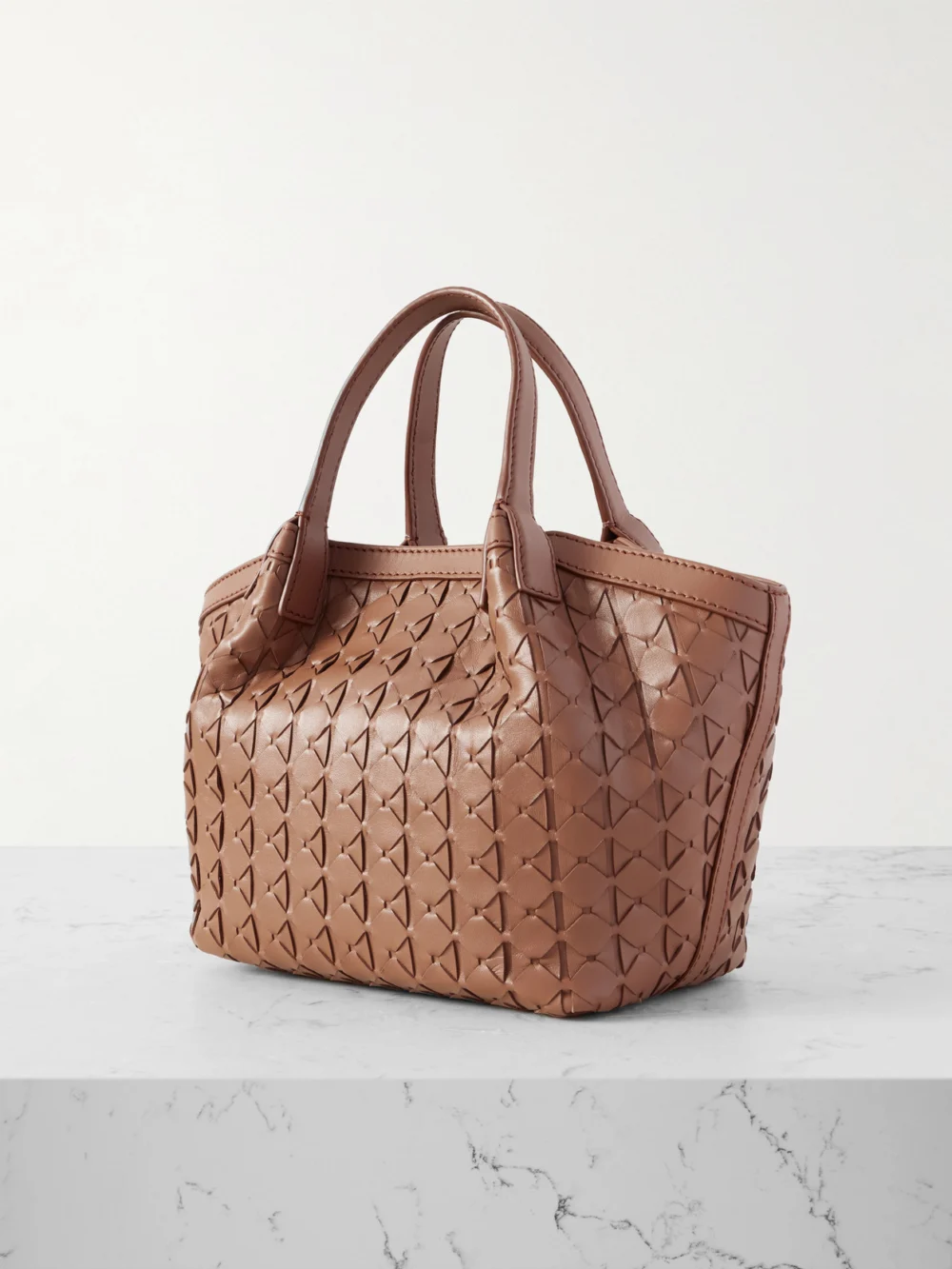Back view of the Serapian Secret Mini Woven Leather Shoulder Bag