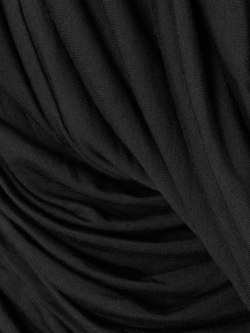 Close-up detail of the Sergio Hudson Ruched Mesh-trimmed Stretch-bamboo Viscose Jersey Bodysuit