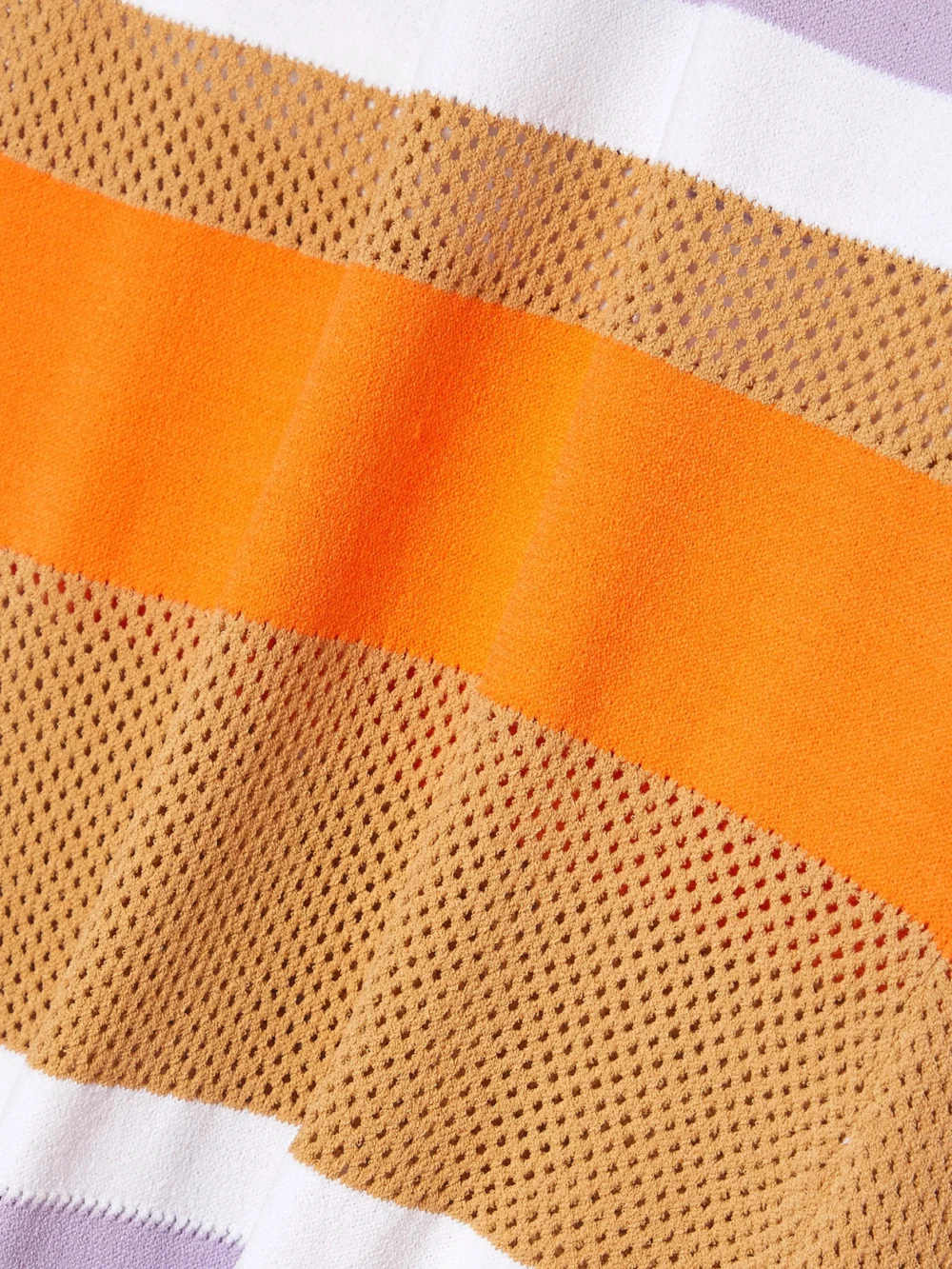 Close-up detail of the Sergio Hudson Striped Mesh-paneled Cotton-blend Midi Dress