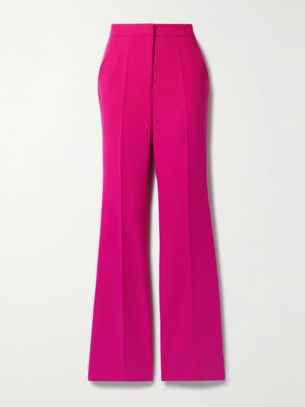 Sergio Hudson Wool-crepe Flared Pants