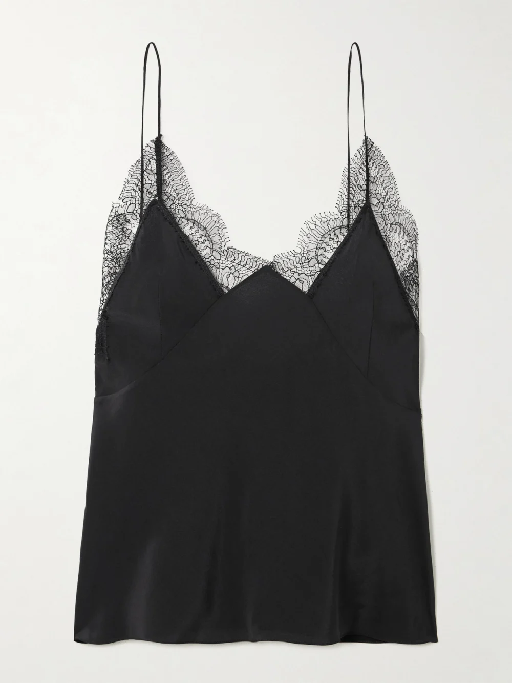 Sharon Wauchob Capucines Scalloped Lace-trimmed Silk Crepe De Chine Camisole in black