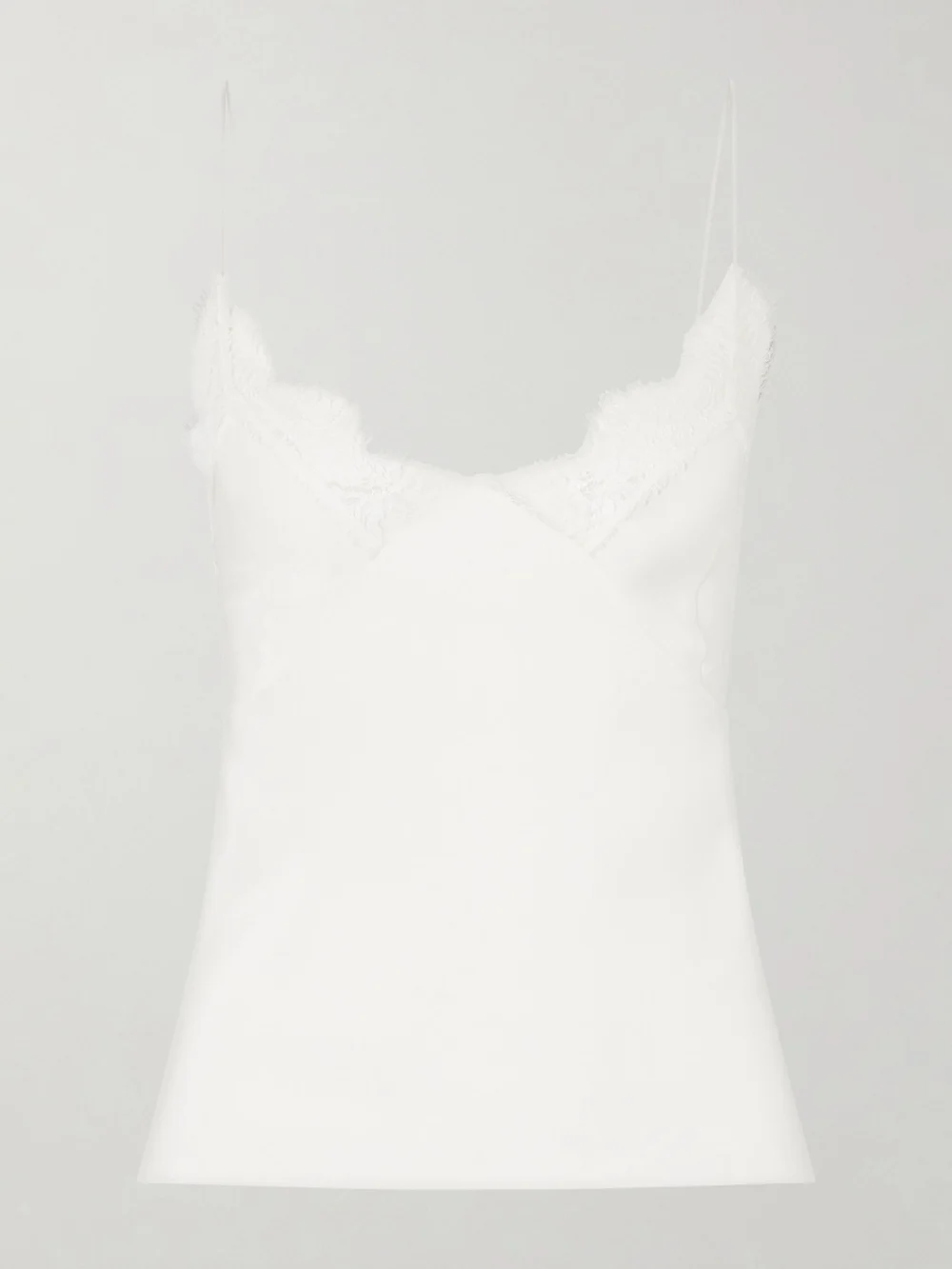 Sharon Wauchob Capucines Scalloped Lace-trimmed Silk Crepe De Chine Camisole in white