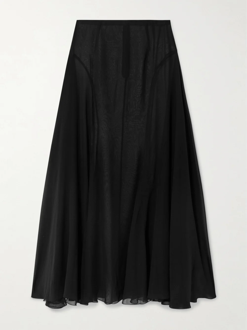 Sharon Wauchob Jay Asymmetric Pleated Silk-voile Skirt in black