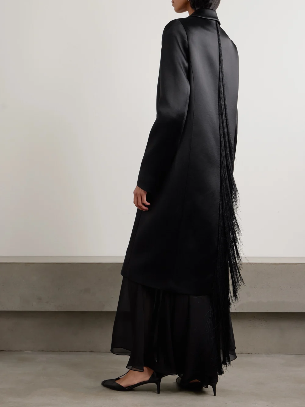 Back view of the Sharon Wauchob Kara Double-breasted Duchesse-satin Jacket