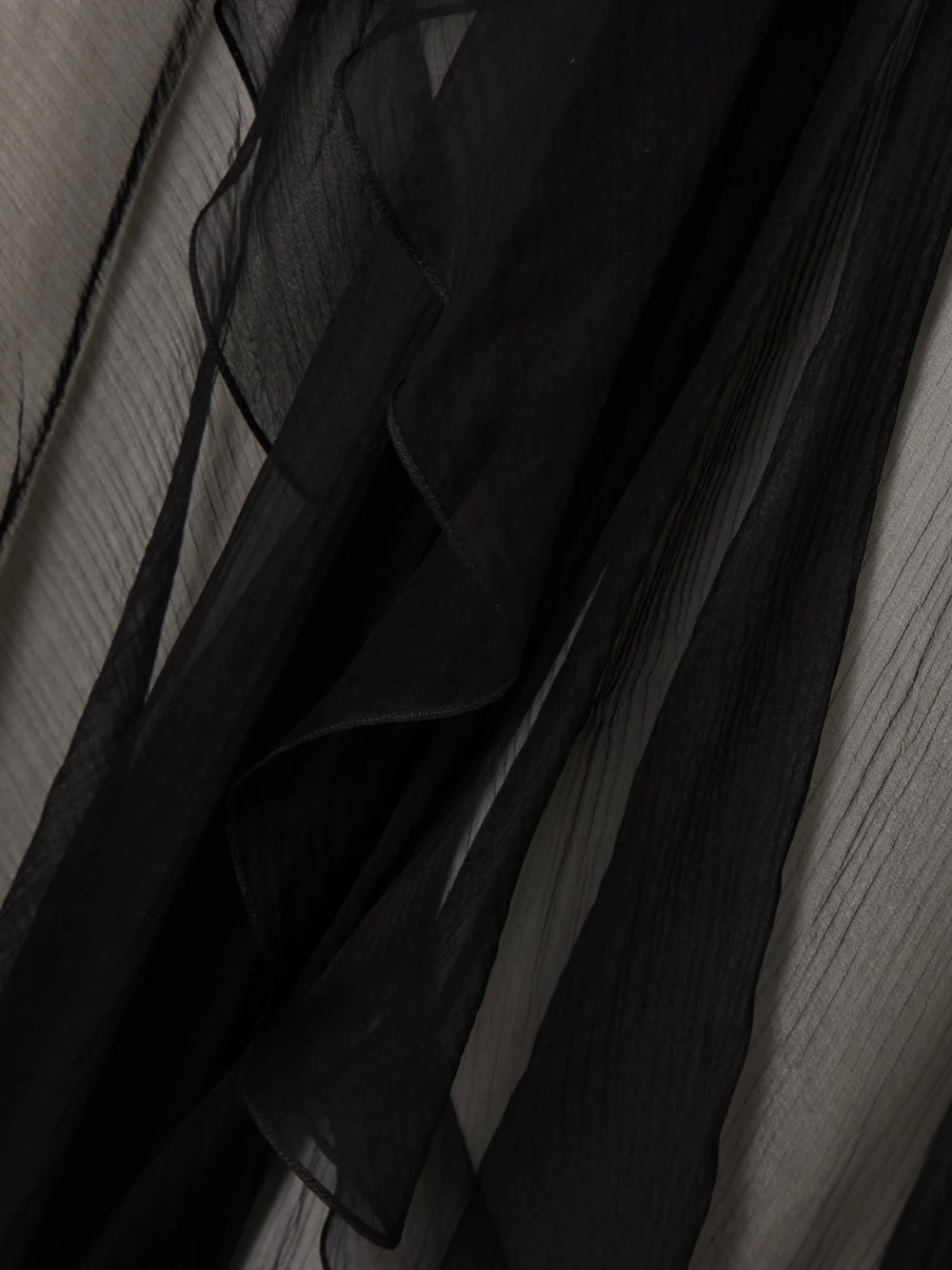 Close-up detail of the Sharon Wauchob Megara Asymmetric Ruffled Two-tone Silk Crepe De Chine and Crepon Midi Dress