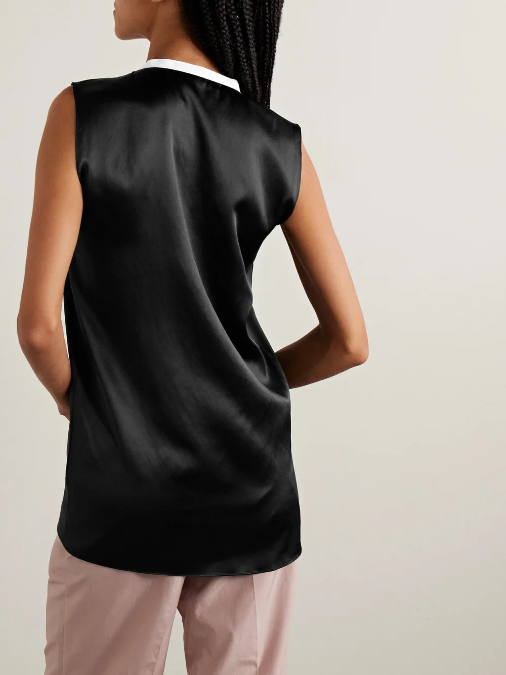Back view of the Sharon Wauchob Poutou Grosgrain-trimmed Silk Top