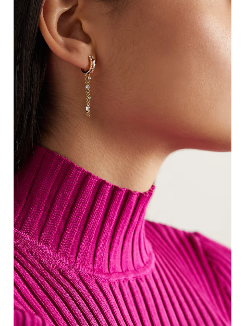 Shay 18-karat Gold Diamond Hoop Earrings, styled view