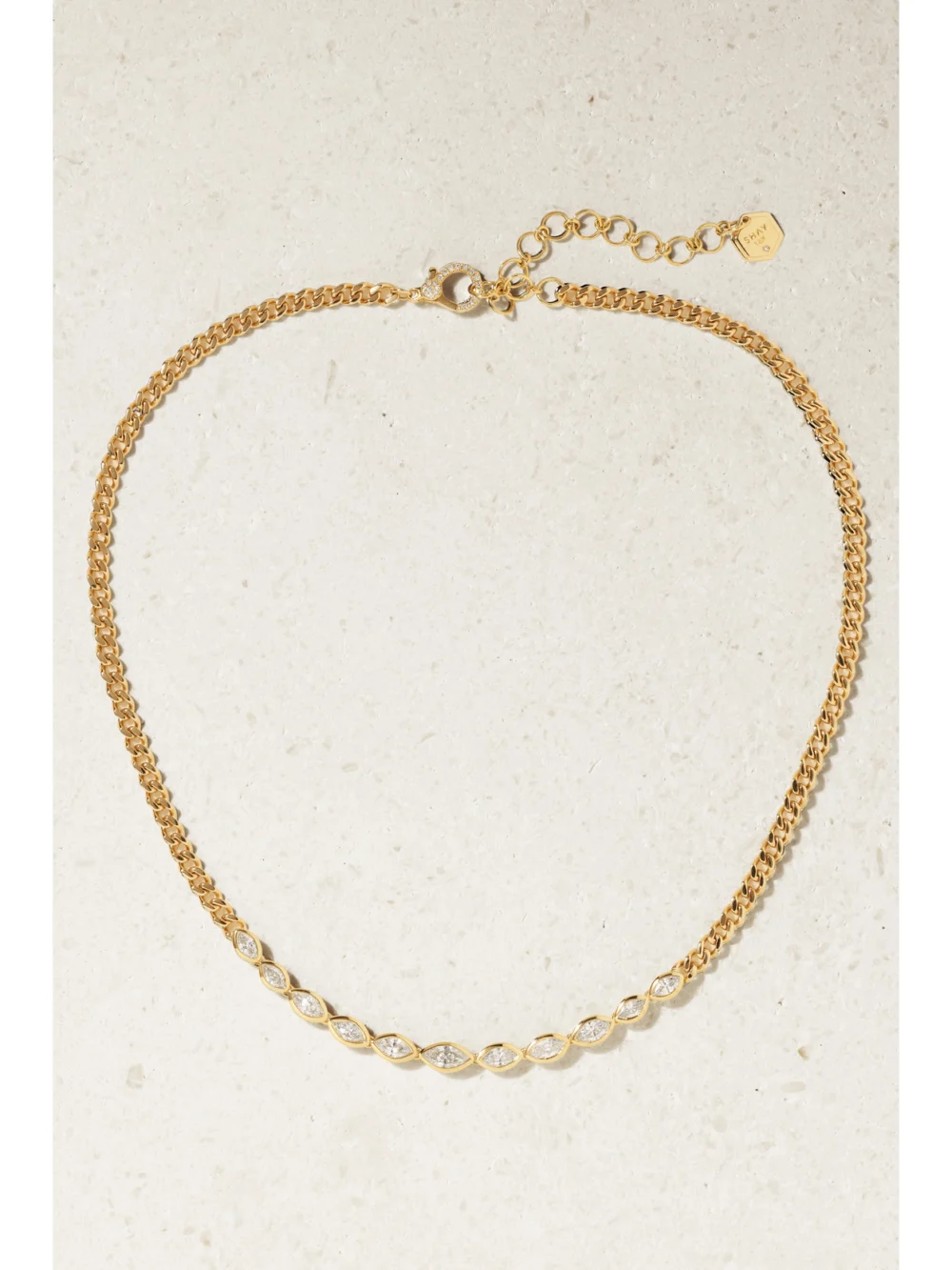 Close-up detail of the Shay 18-karat Gold Diamond Necklace