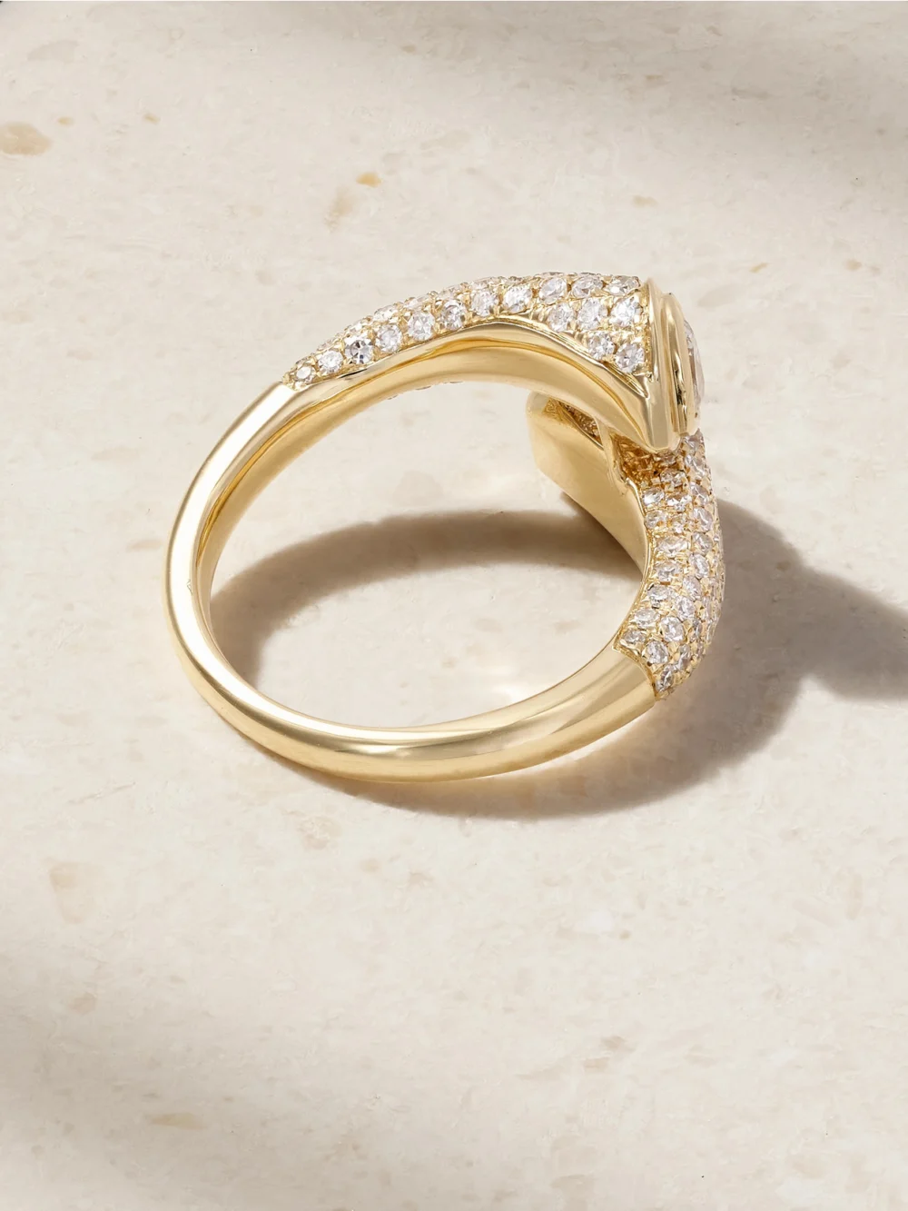 Back view of the Shay 18-karat Gold Diamond Pinky Ring