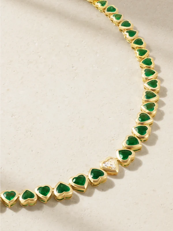 Shay 18-karat Gold, Emerald and Diamond Necklace