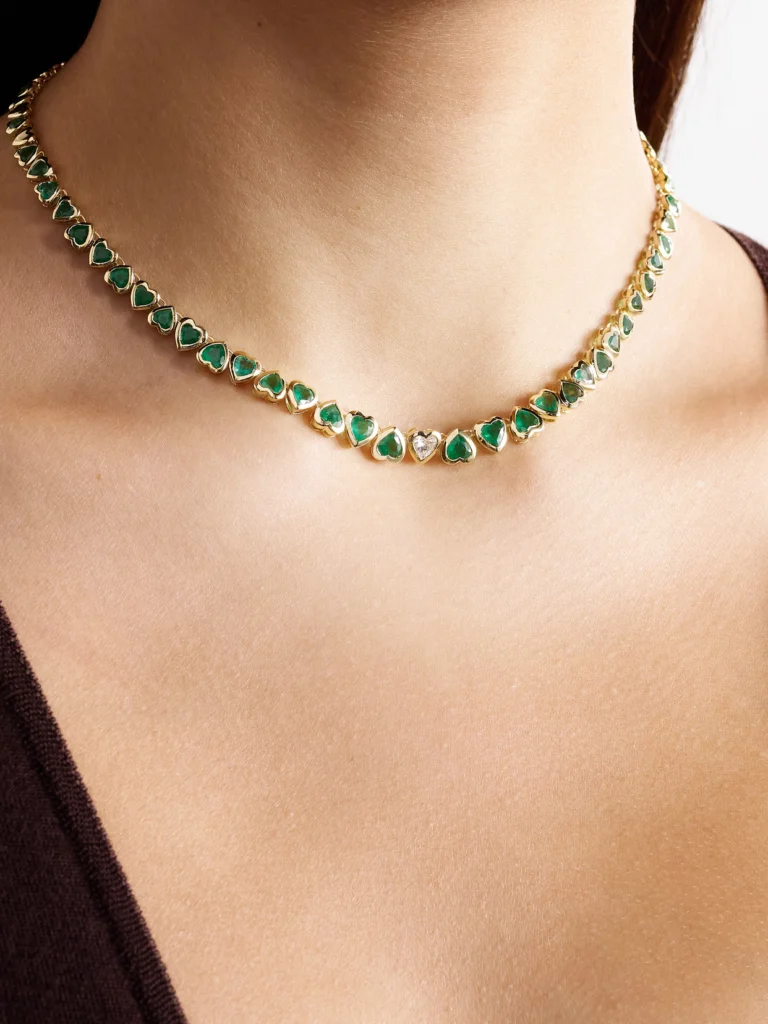 Shay 18-karat Gold, Emerald and Diamond Necklace
