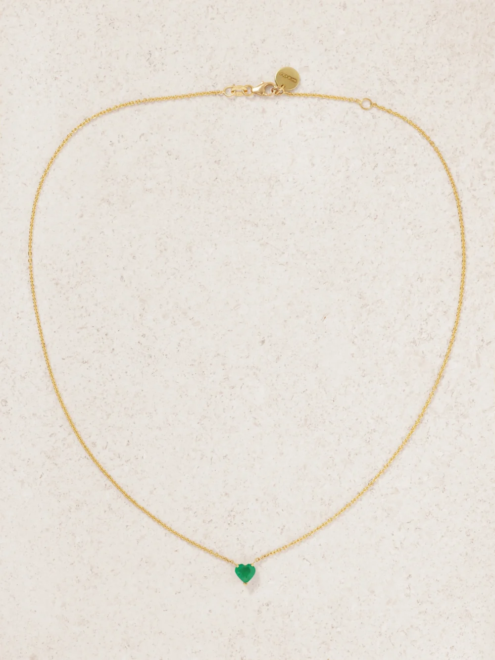 Close-up detail of the Shay 18-karat Gold Emerald Necklace