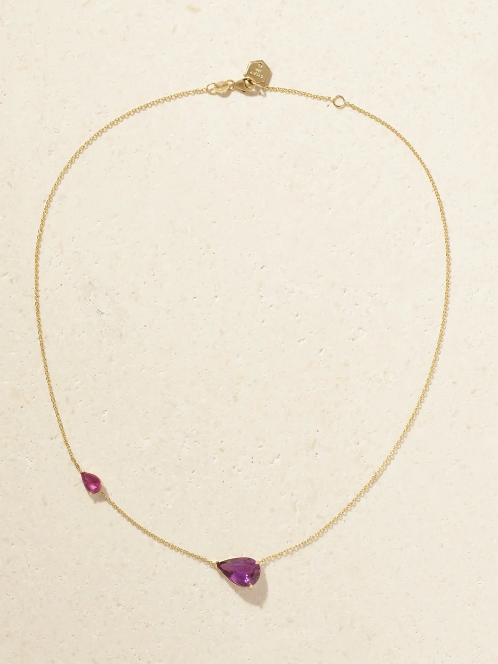 Close-up detail of the Shay 18-karat Gold, Sapphire and Diamond Necklace