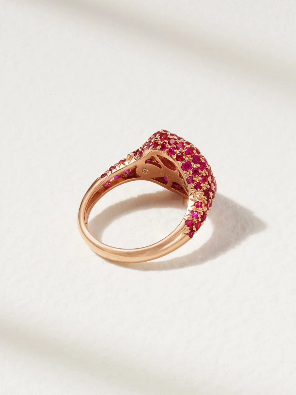 Back view of the Shay 18-karat Rose Gold Ruby Ring