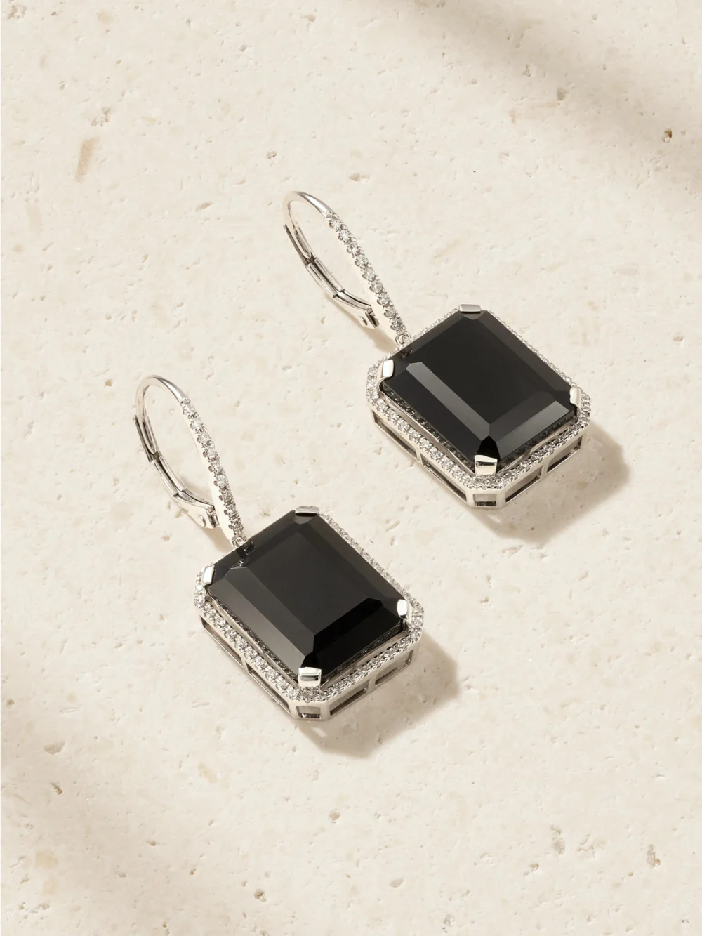 Shay 18-karat White Gold, Onyx and Diamond Earrings