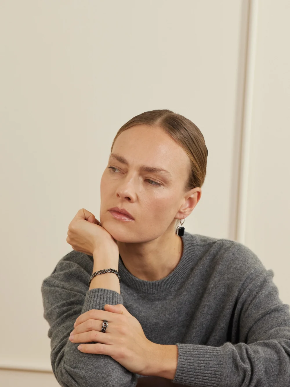Shay 18-karat White Gold, Onyx and Diamond Earrings, styled view