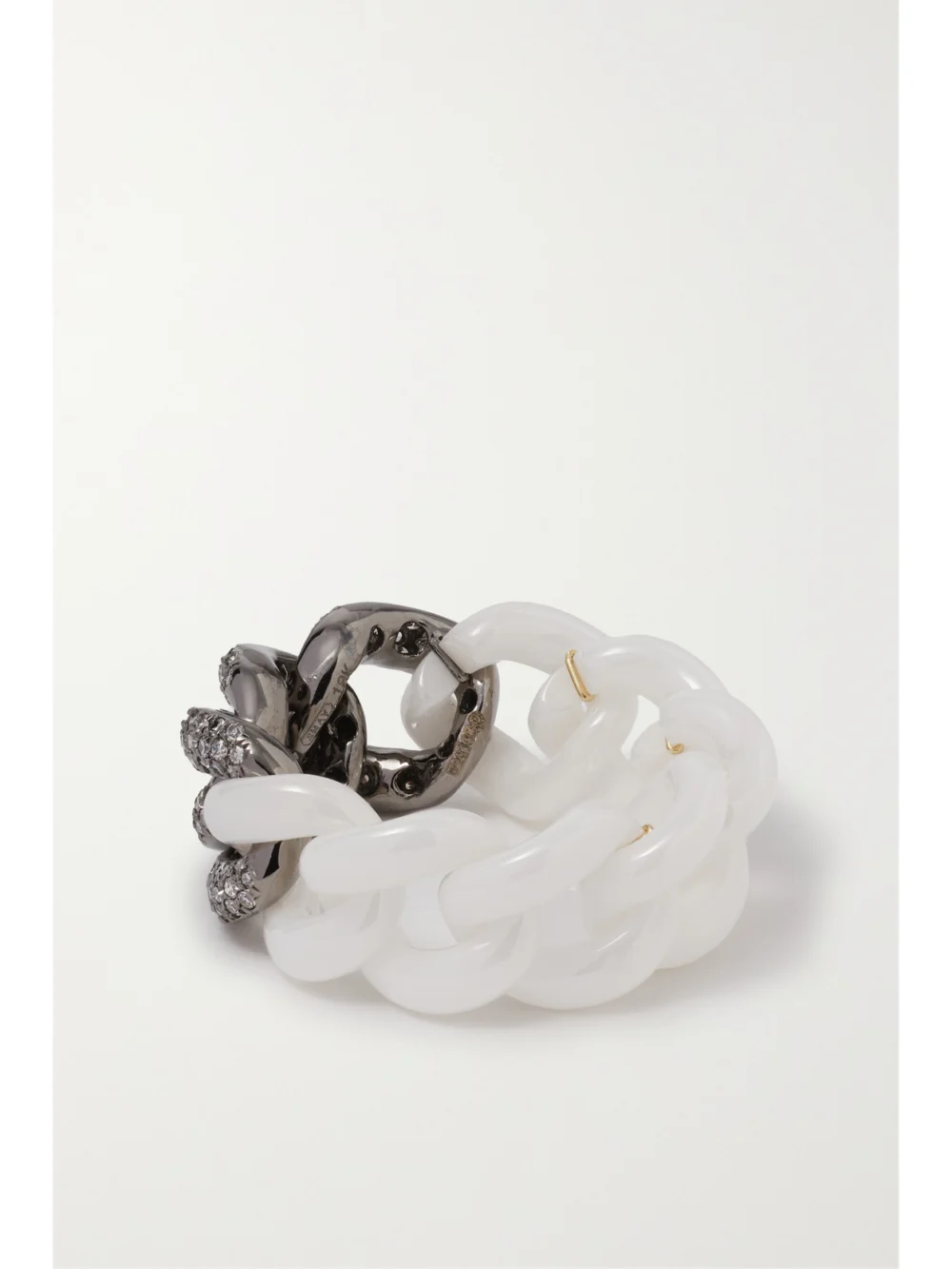 Back view of the Shay Ceramic, 18-karat Blackened Gold and Diamond Ring