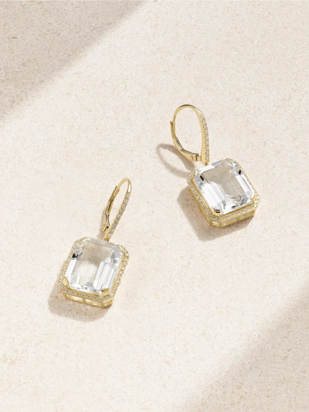 Shay Portrait 18-karat Gold, Topaz and Diamond Earrings