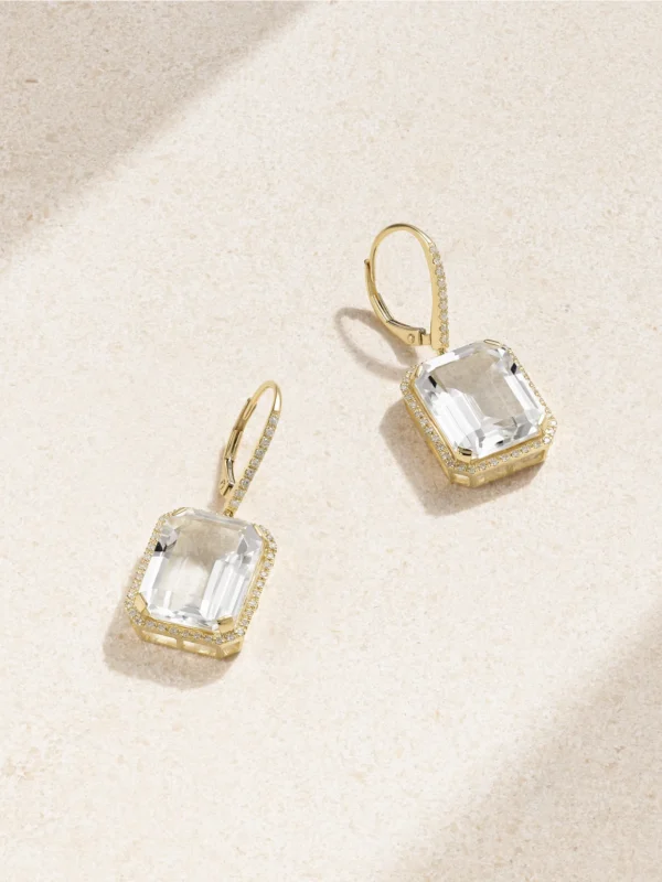 Shay Portrait 18-karat Gold, Topaz and Diamond Earrings
