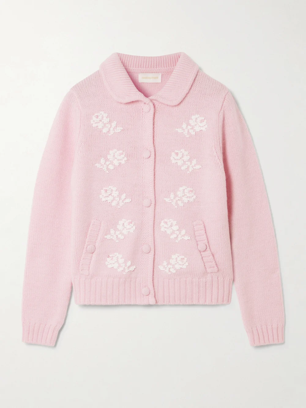 Shushu/Tong Bead-embellished Wool Cardigan in pink