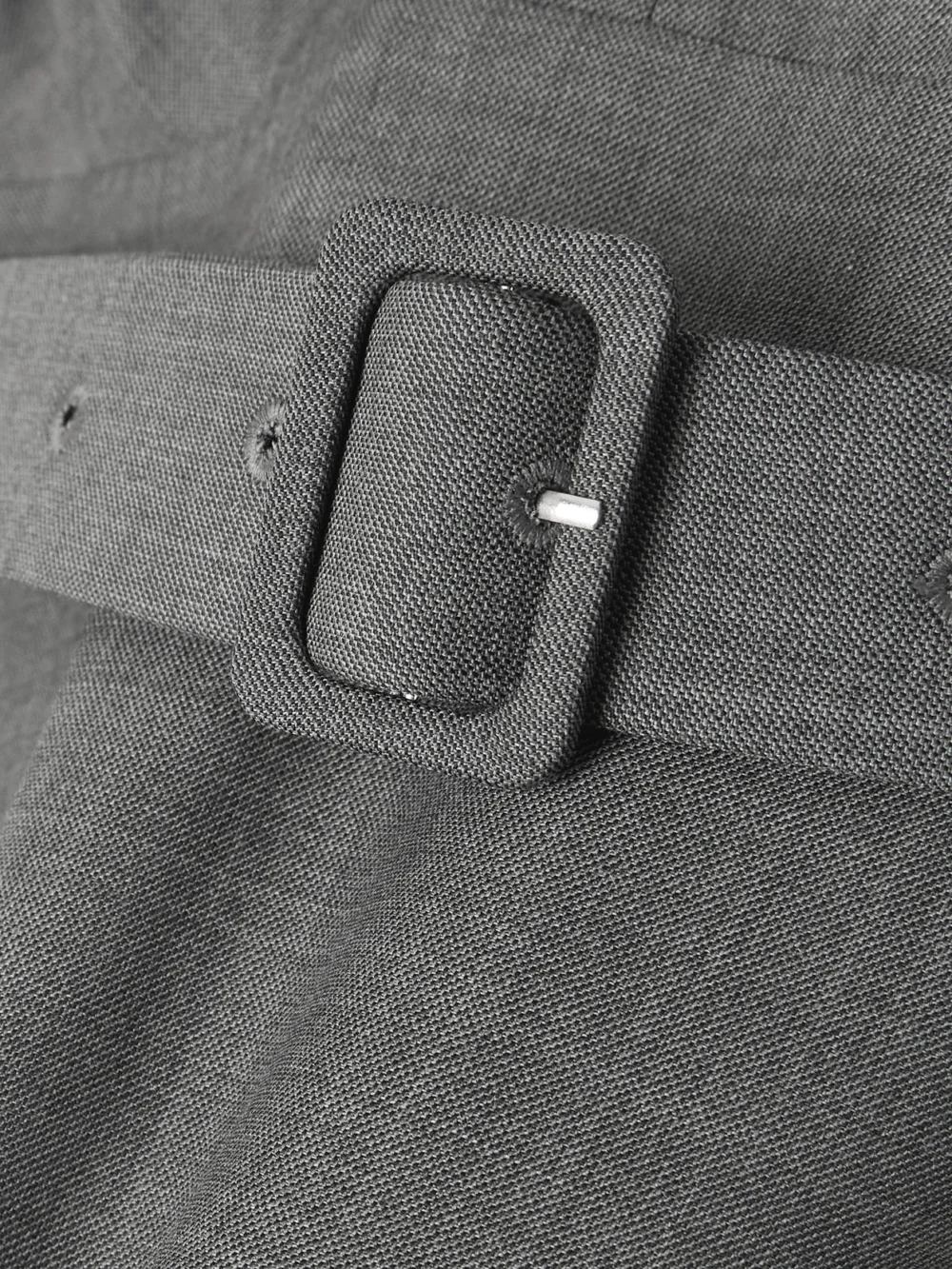 Close-up detail of the Shushu/Tong Belted Woven Mini Dress
