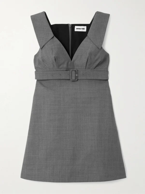 Shushu/Tong Belted Woven Mini Dress
