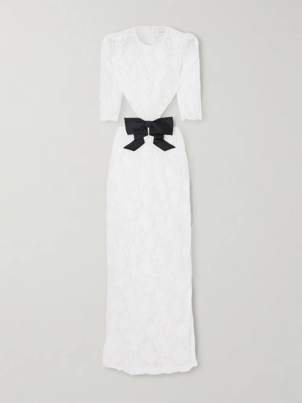 Shushu/Tong Cutout Bow-embellished Cotton-blend Lace Gown in white