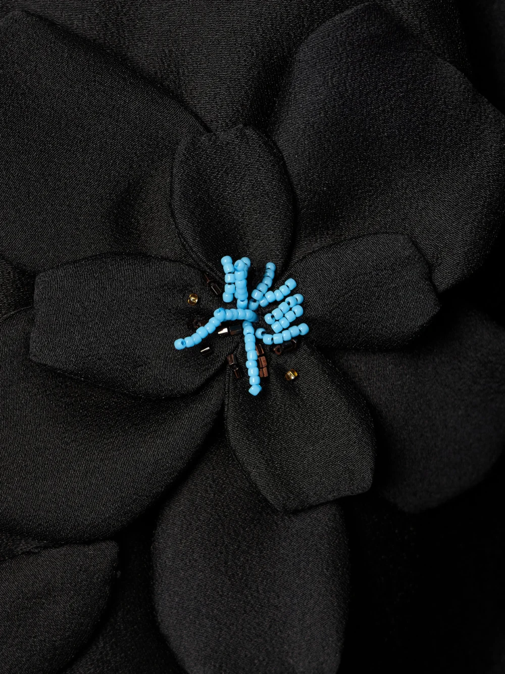 Close-up detail of the Shushu/Tong Embellished Appliquéd Duchesse-satin Mini Dress