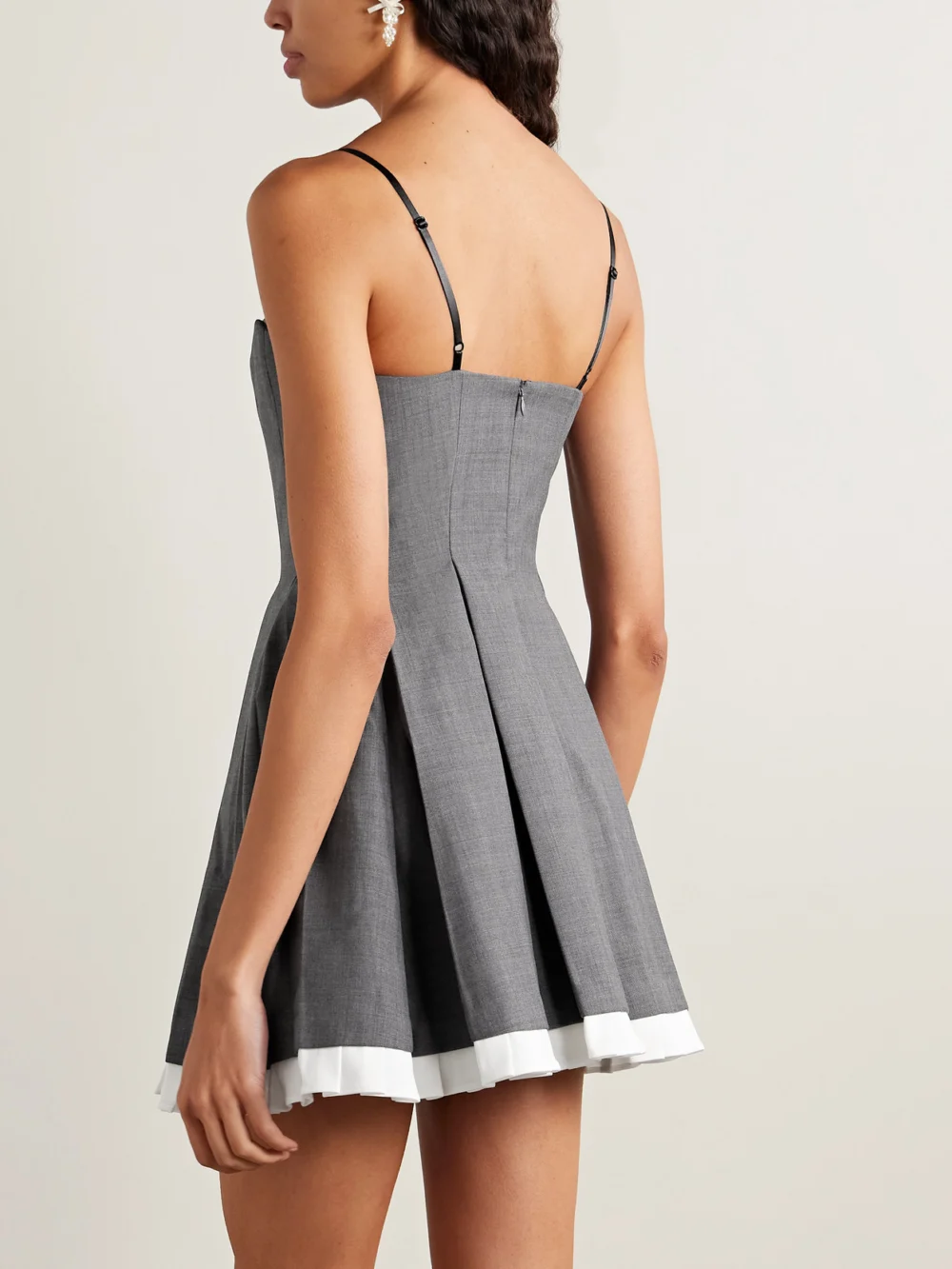 Back view of the Shushu/Tong Layered Pleated Twill Dress