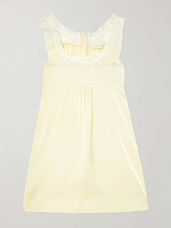 Shushu/Tong Ruffled Chiffon-trimmed Satin Mini Dress