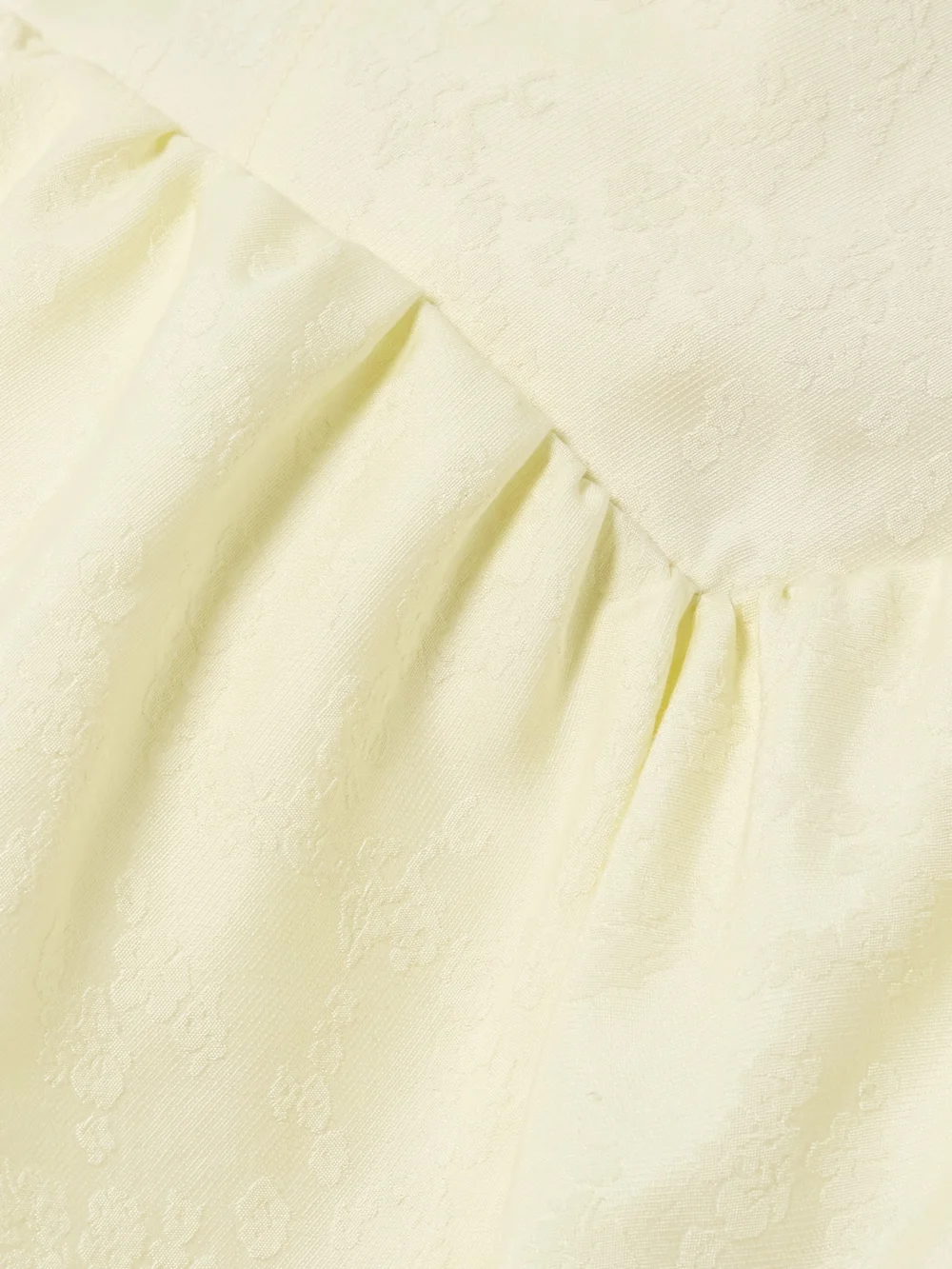 Close-up detail of the Shushu/Tong Ruffled Lace-trimmed Cady-jacquard Mini Dress