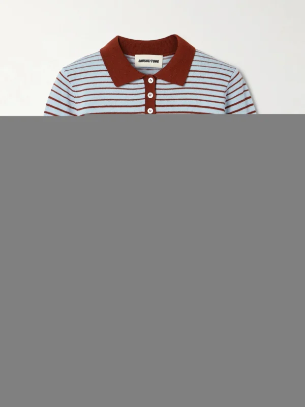 Shushu/Tong Striped Knitted Polo Sweater