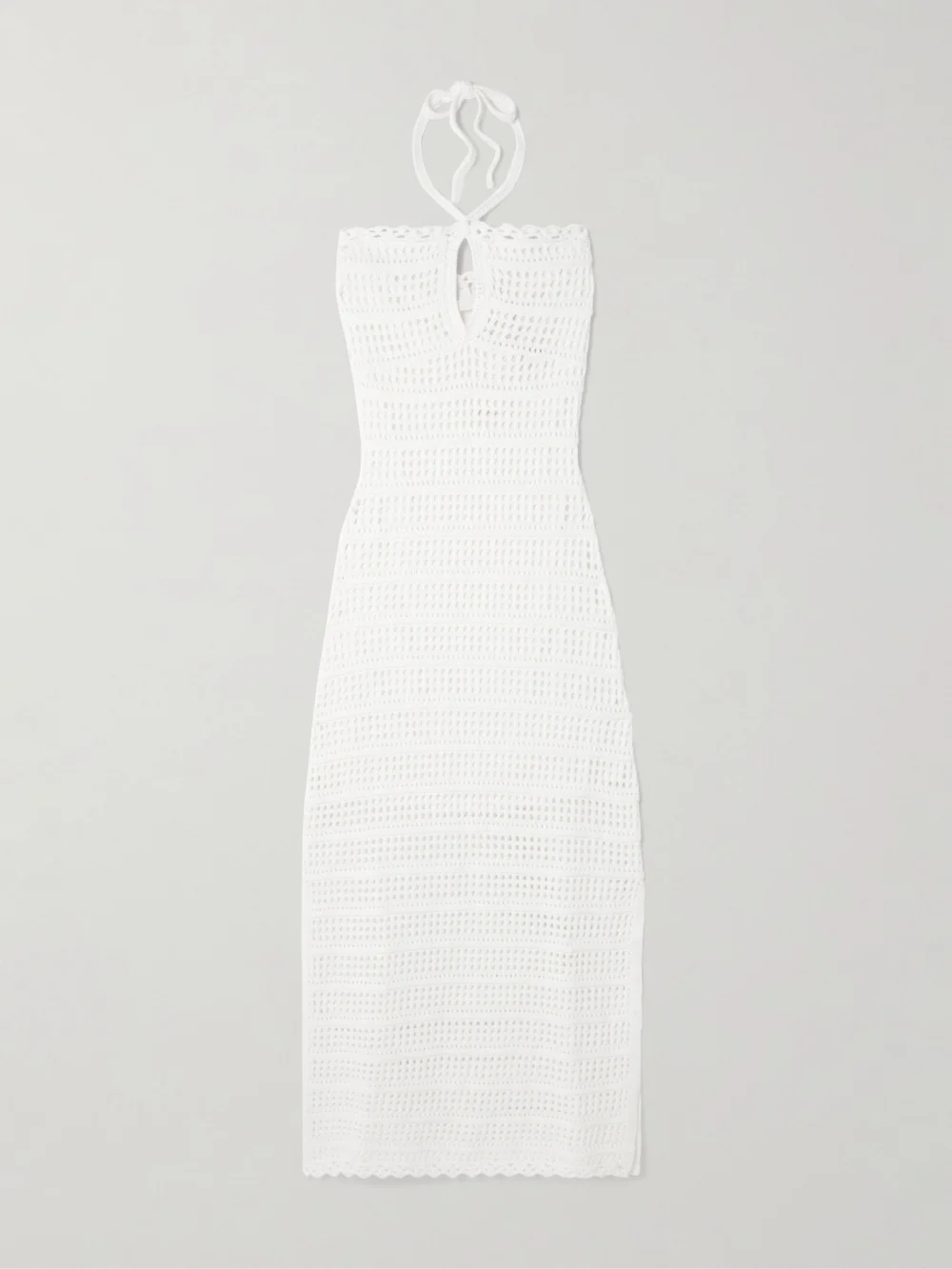 Simkhai Cutout Crocheted Cotton-blend Halterneck Maxi Dress in ivory