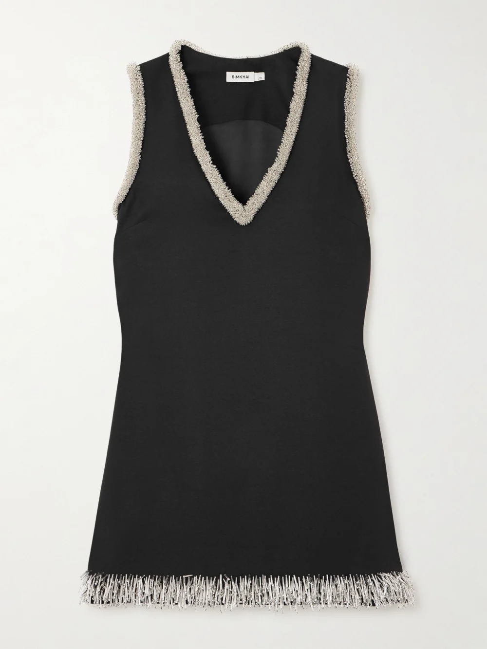Simkhai Darcy Embellished Crepe Mini Dress in black