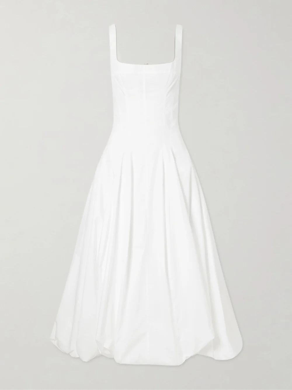 Simkhai Hally Pleated Cotton-blend Midi Dress in white