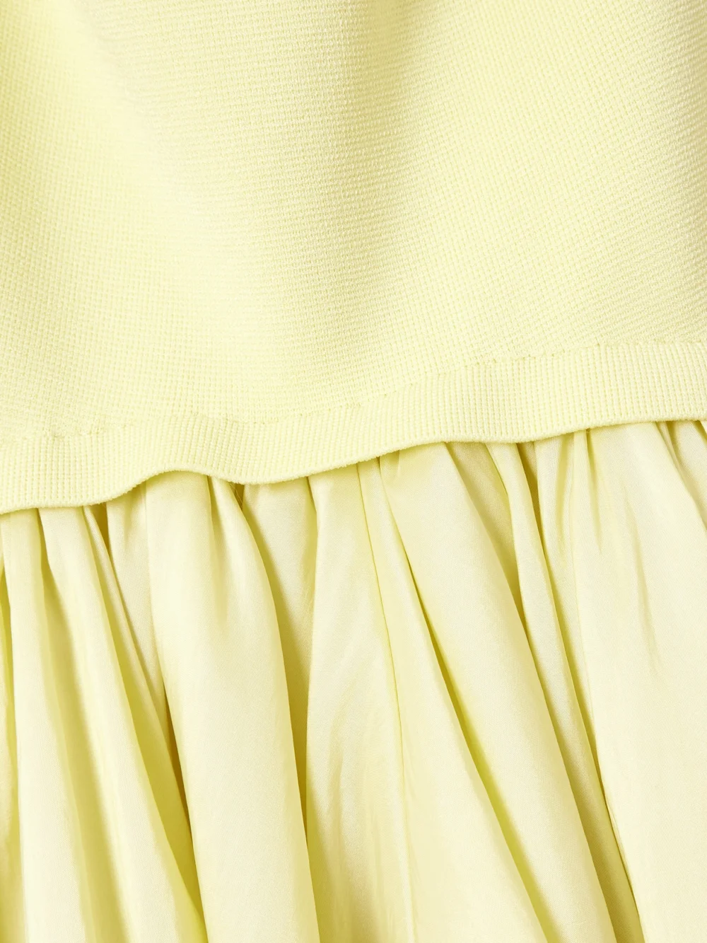 Close-up detail of the Simkhai Izzy Stretch-knit and Gathered Taffeta Midi Dress