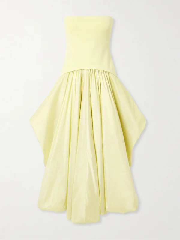 Simkhai Izzy Stretch-knit and Gathered Taffeta Midi Dress
