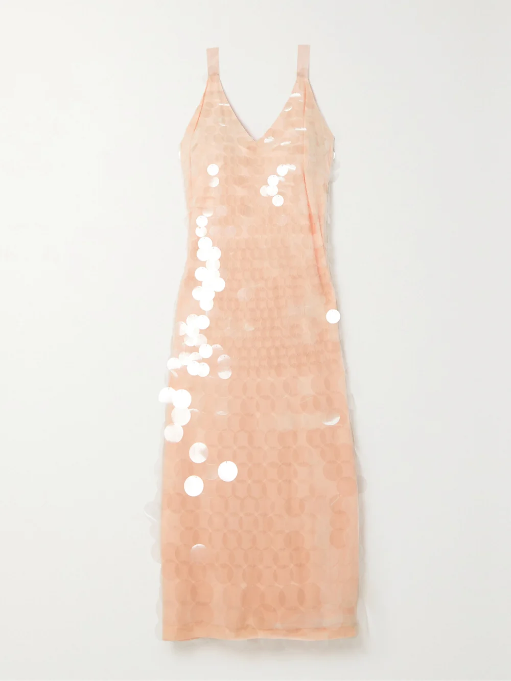 Simkhai Madysen Sequined Tulle Midi Dress in baby pink