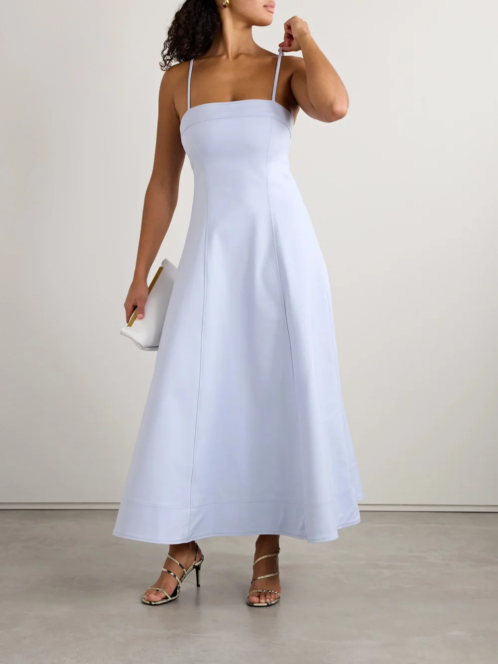 Simkhai Marisol Paneled Cotton-blend Maxi Dress, worn by a model