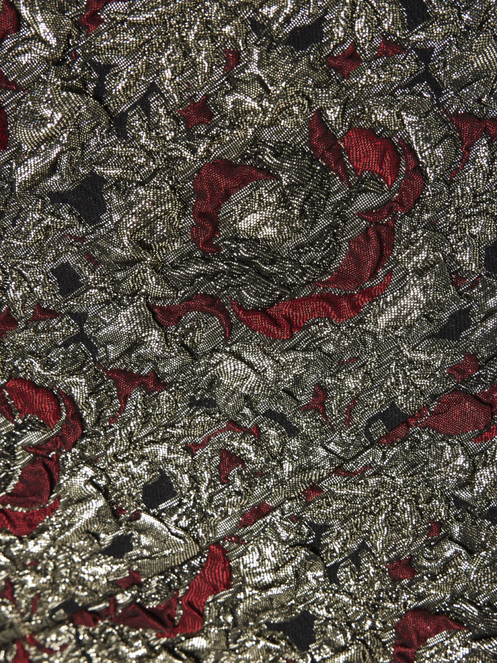 Close-up detail of the Simkhai Ravenna Metallic Jacquard Midi Dress