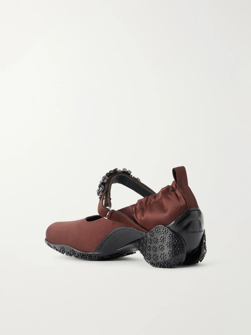 Back view of the Simone Rocha Ballet Runner Crystal-embellished Satin Pumps