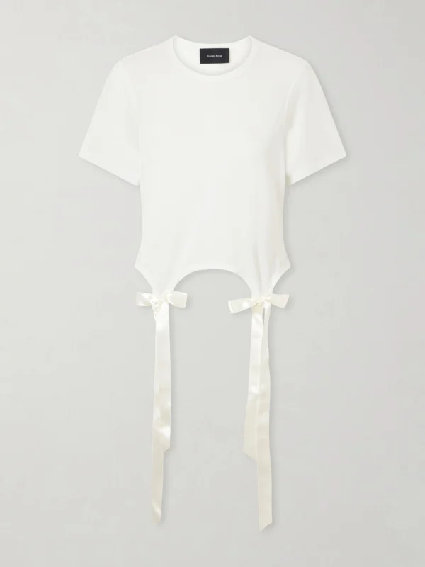 Simone Rocha Bow-detailed Jersey T-shirt